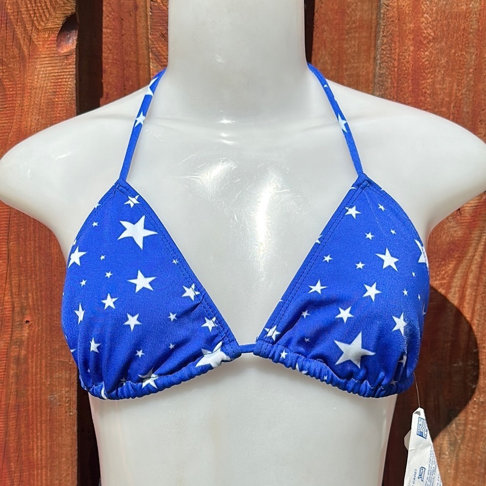 Zuliana Blue Star Bikini Top Size M